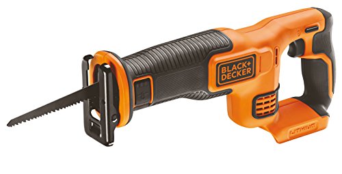 BLACK+DECKER BDCR18N-XJ Scie sabre sans fil - Débattement : 22 mm - Lame de 15 cm - 1 lame, 18V, Orange, Sans batterie
