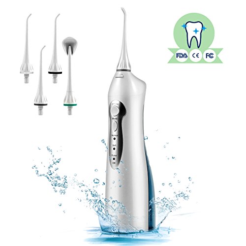 Refillable Dental Jet Irrigator, Wireless Dental Electric Jet, Waterjet Professional Oral Portable Travel Irrigator, 4 Replaceable Nozzles 3 Modes of Different Intensities