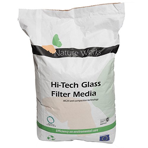 Verre filtrant Hi-Tech de Nature Works (20 kg) pour les installations de filtration par sable pour piscines, en verre naturel, cristallin, alternative écologique au sable, grain Ø : 0,8 mm