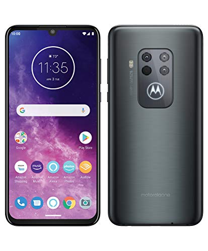 Motorola One Zoom avec Alexa Hands-Free (Ecran FHD+ 6,4 Pouces, 4Go RAM, 128Go ROM, Double Nano SIM, Android 9.0, Quadruple Camera) Gris électrique [Exclusivité Amazon]