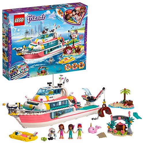 LEGO®-Friends Le bateau de sauvetage pour Fille et Garçon à Partir de 7 Ans et Plus, 908 Pièces 41381