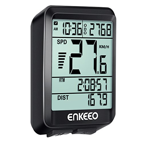 ENKEEO Ordinateur Compteur de Vélo Avez Actuelle/Moyenne/Maximale Vitesse Speed Tracking Speedometer, Temps de Voyage/Distance pour Le Cyclisme ...