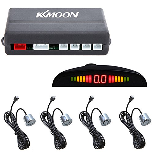 KKmoon voiture LED Parking Par Système Radar de Recul avec Affichage Rétro éclairé + 4 Capteurs (Gris Foncé)