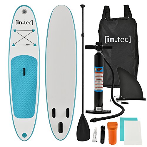 [in.tec] Stand Up Paddle Board Gonflable PVC Aluminium 305x71x10cm Turquoise