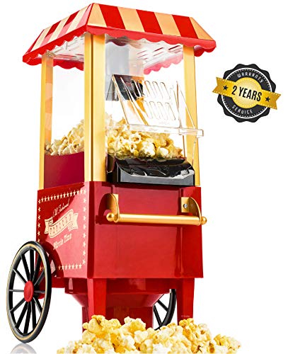 Gadgy ® Machine à Pop Corn | Retro Popcorn Maker | Air Chaud Sans Gras Huile